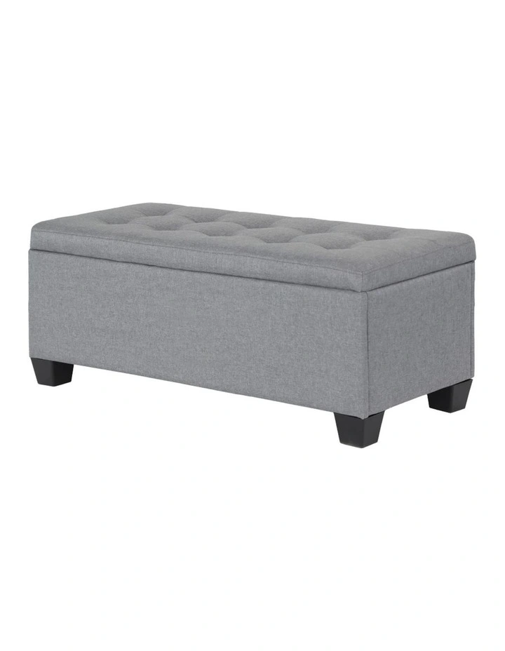 Storage Linen Ottoman Blanket Box 97cm in Grey image 1