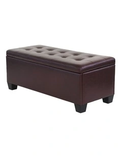 Storage Leather Ottoman Blanket Box 97cm in Brown