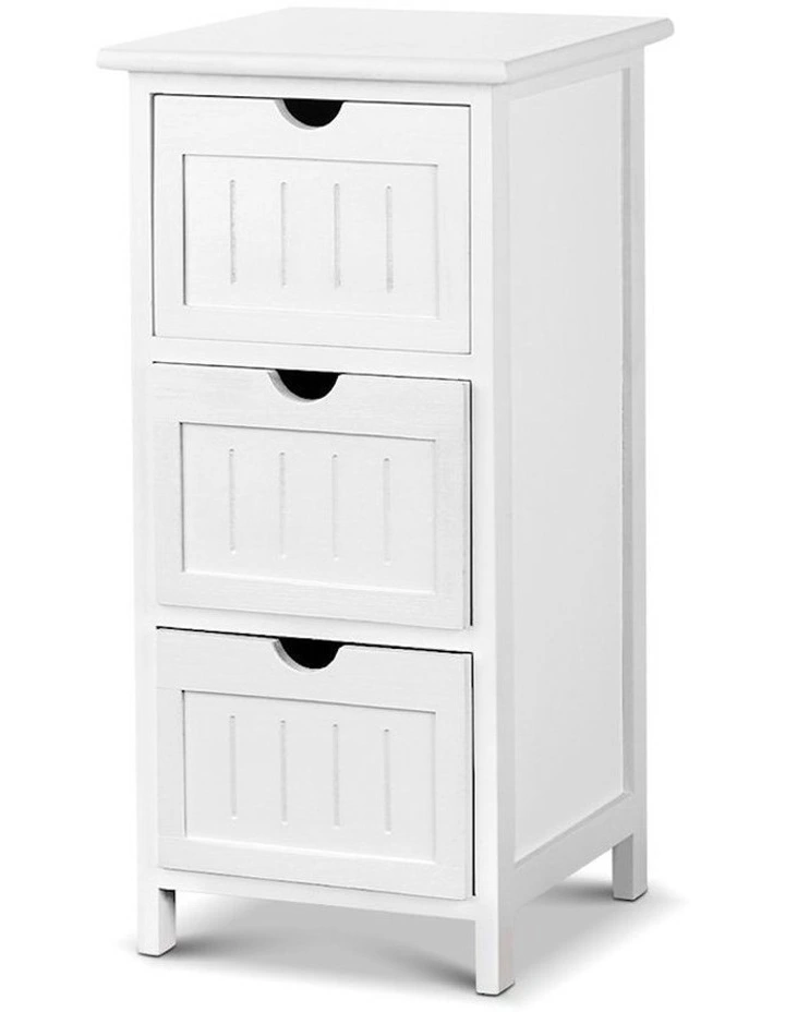 Storage 3-Drawers Cabinet in White image 1