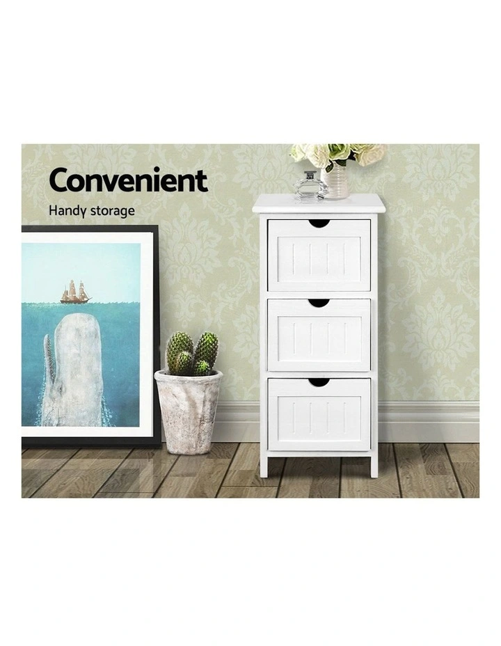 Storage 3-Drawers Cabinet in White image 4