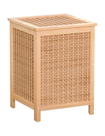 Laundry Hamper Wooden Bathroom Storage Cabinet in Brown