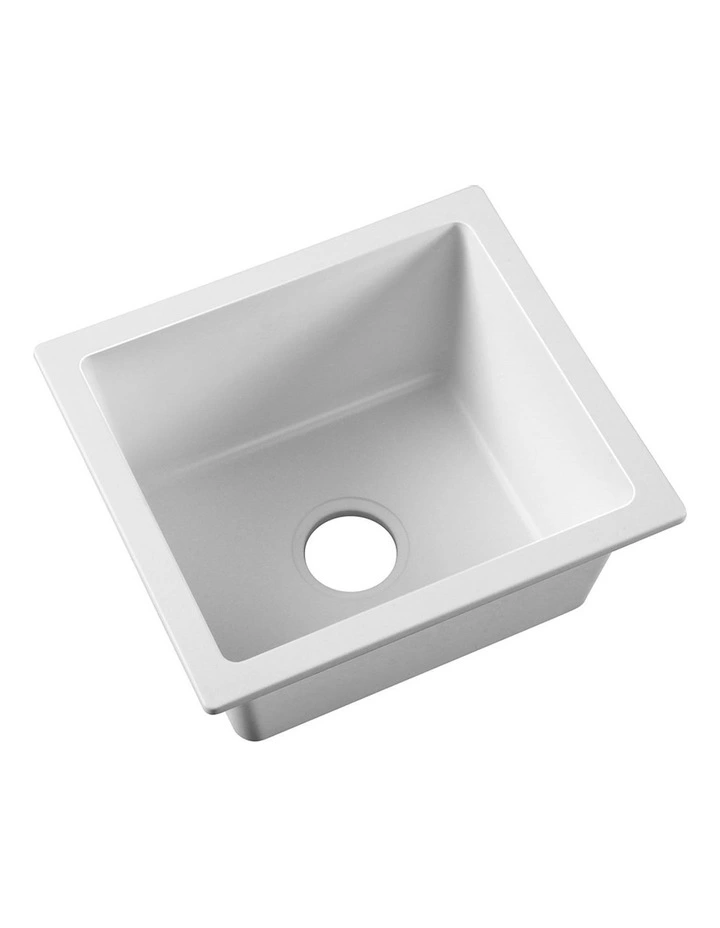 Granite Single Bowl Kitchen Sink Basin 46cmx41cm in White image 1