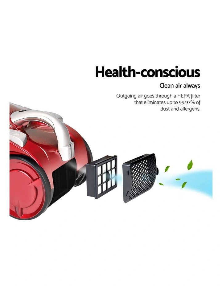 Devanti 2200W Bagless Vacuum Cleaner in Red image 7