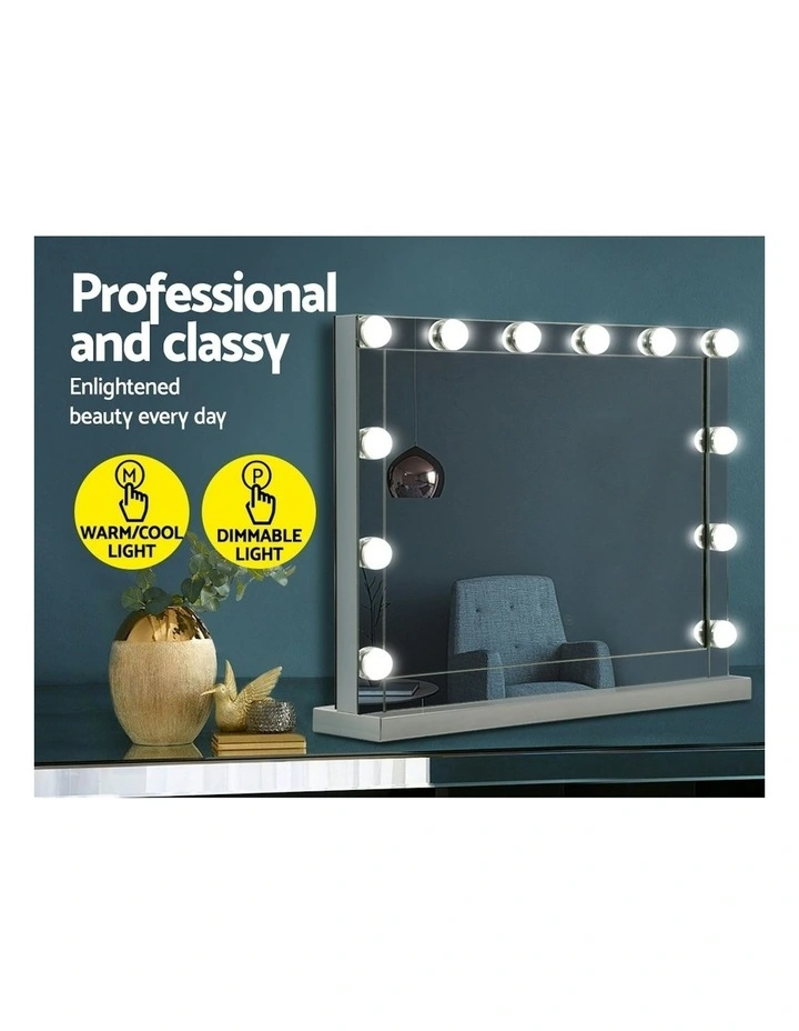 Embellir Hollywood Makeup Mirror With 12 LED Light Frame In Silver MYER