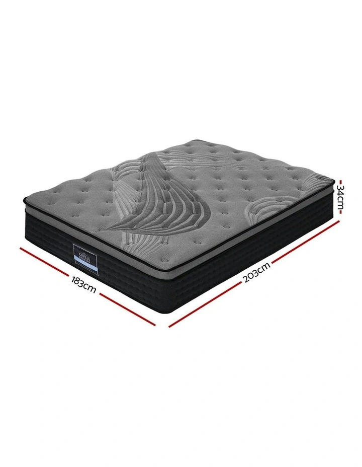 King Mattress Pocket Spring Foam Bamboo 34cm in Charcoal image 7