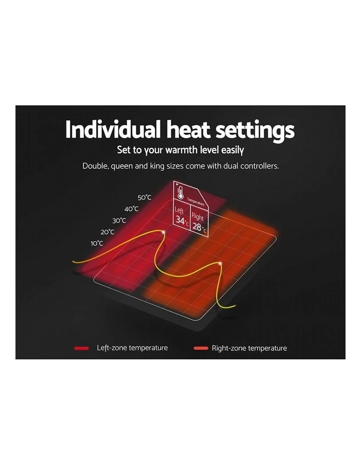 Giselle Bedding 193x137cm White Fully Fitted Polyester Electric Blanket image 4