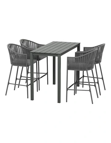 5-Piece Outdoor Bar Set Dining Set in Multi