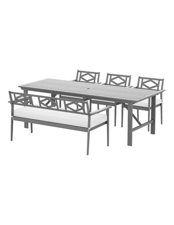 Wooden Outdoor Dining Set 5 Piece in Grey