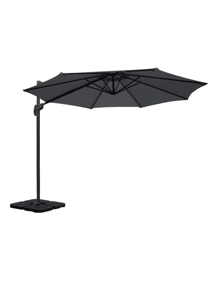 Roma 360 Degree Tilt Outdoor Umbrella in Black image 4