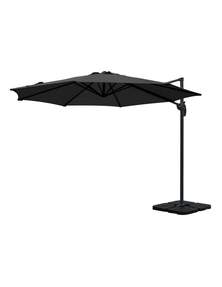Side Post Umbrella 3m in Black image 4