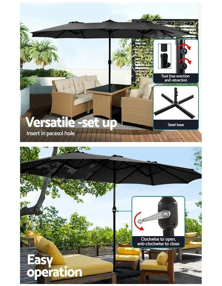 Outdoor Center Post Umbrella 4.57m in Black image 5