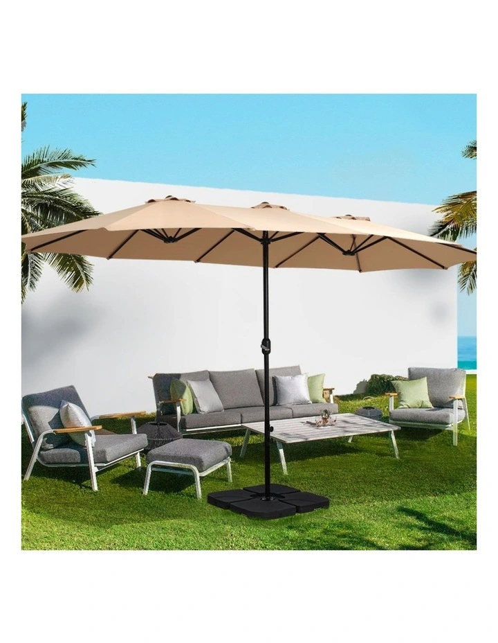 Outdoor Center Post Umbrella 4.57m in Beige image 2