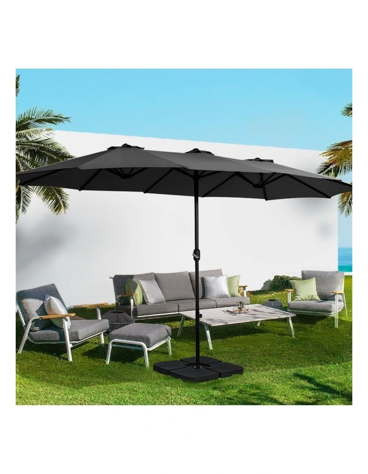 Twin Outdoor Umbrella 4.57m in Black image 2