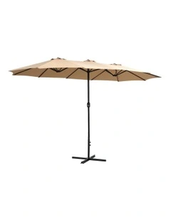 Twin Outdoor Umbrella 4.57m in Beige
