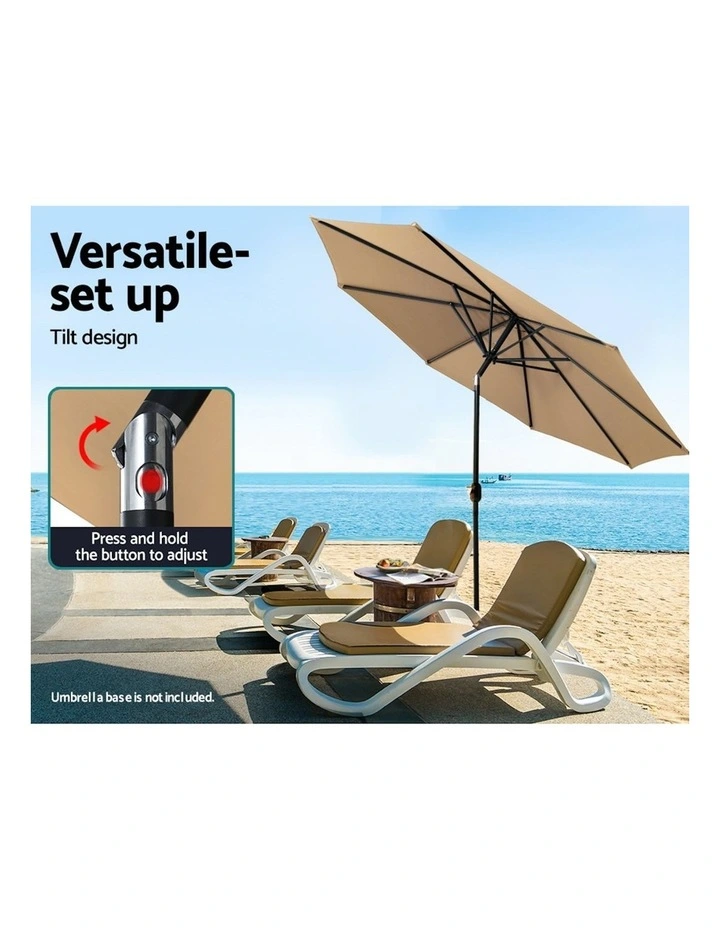 Outdoor Center Post Umbrella 3m in Beige image 4