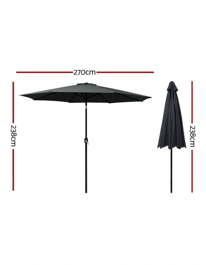 Outdoor Umbrella 2.7m in Black image 2