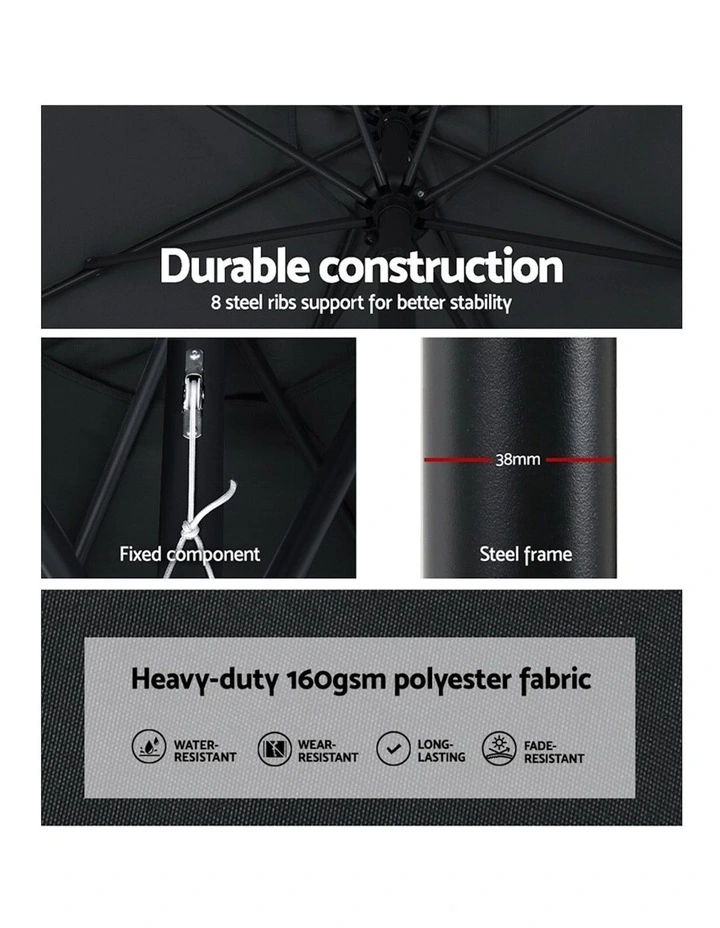 Outdoor Umbrella 2.7m in Black image 5