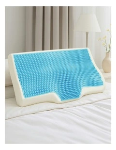 Contoured Memory Foam Pillow With Bamboo Cover in White