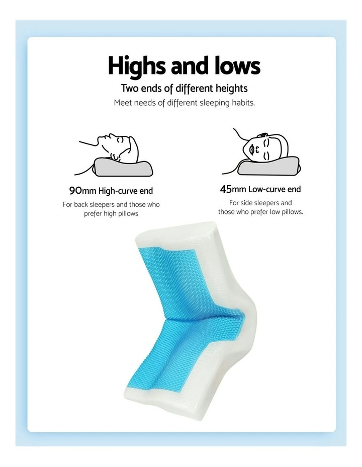 Contoured Memory Foam Pillow With Bamboo Cover in White image 3