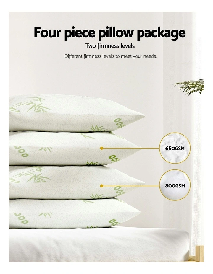 Bamboo Pillow 4 Pack in White image 2