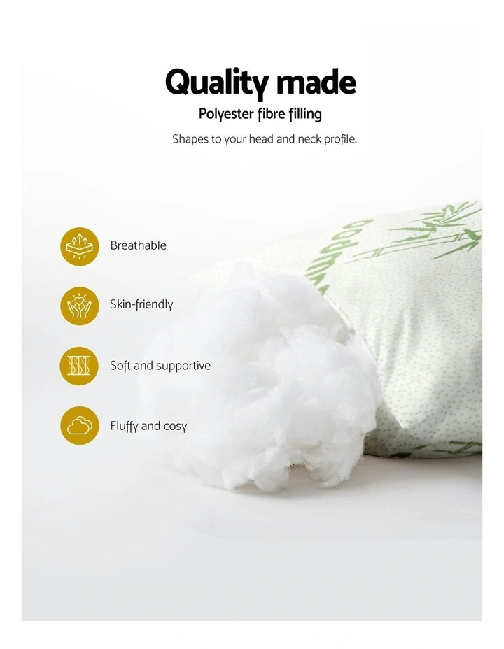 Bamboo Pillow 4 Pack in White image 3