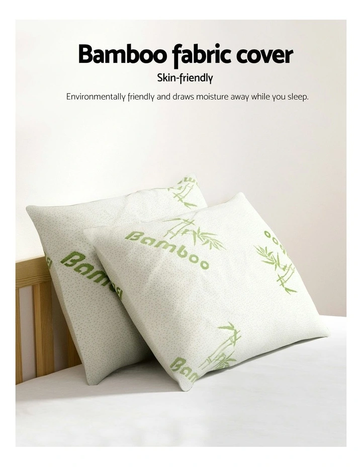 Bamboo Pillow 4 Pack in White image 4