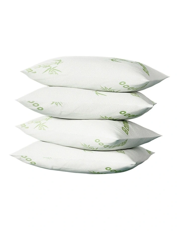 Bamboo Pillow 4 Pack in White image 5