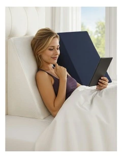 Wedge Pillow in White/Blue