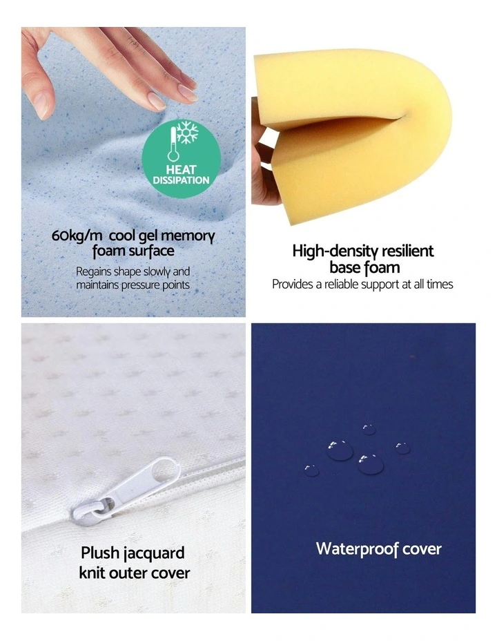 Wedge Pillow in White/Blue image 4