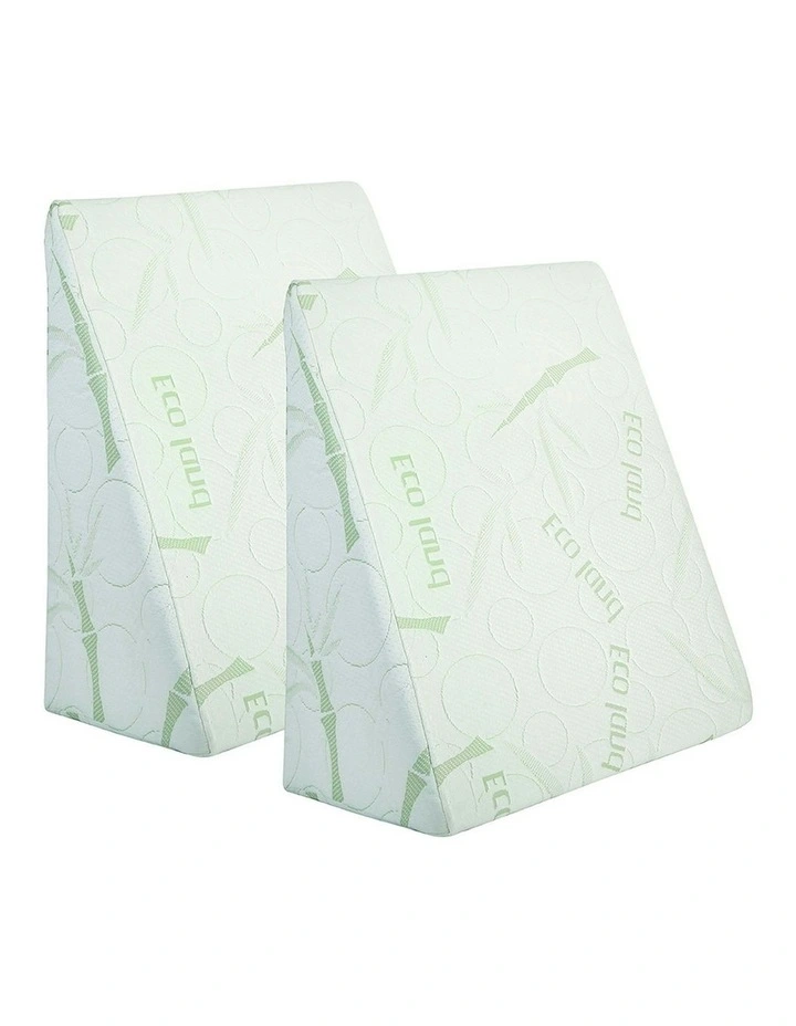 Bamboo Wedge Pillow Twin Pack in Green image 5