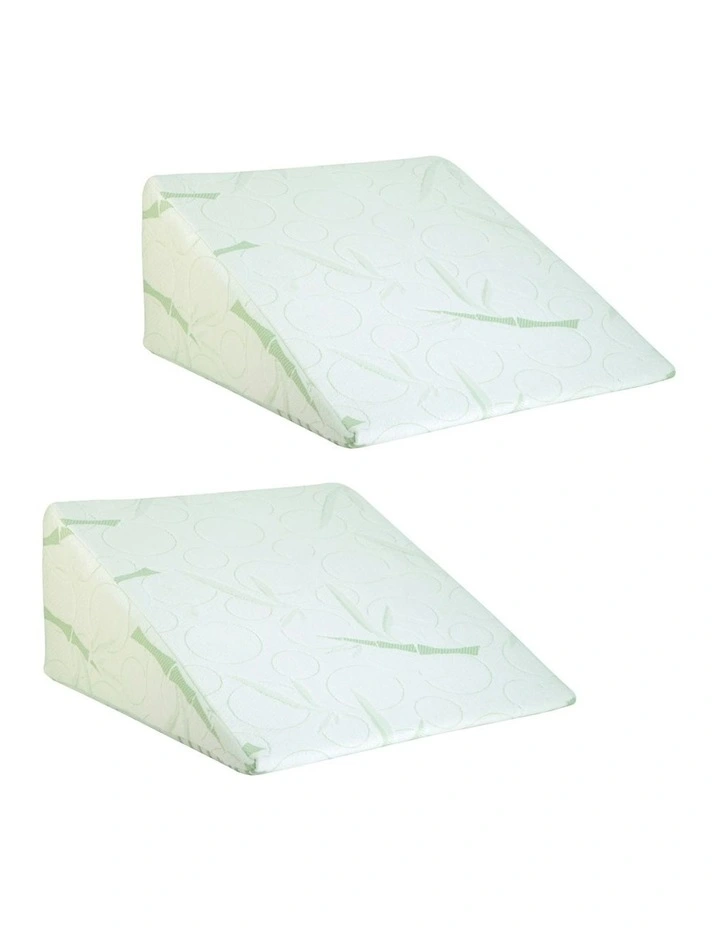 Bamboo Wedge Pillow Twin Pack in Green image 6