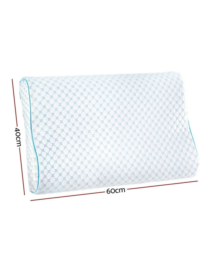 Memory Foam Contour Pillow Cool Gel in White image 7