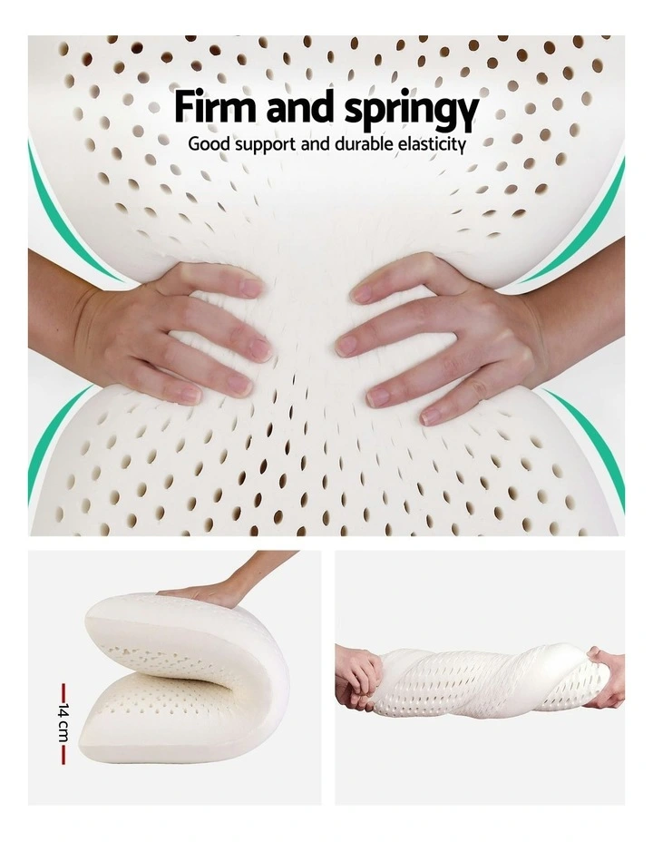 Natural Latex Pillow Classic Twin Pack in White image 3