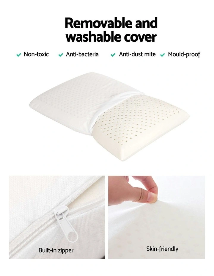Natural Latex Pillow Classic Twin Pack in White image 4