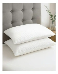 Memory Foam Pillow Thick Twin Pack 13cm in White