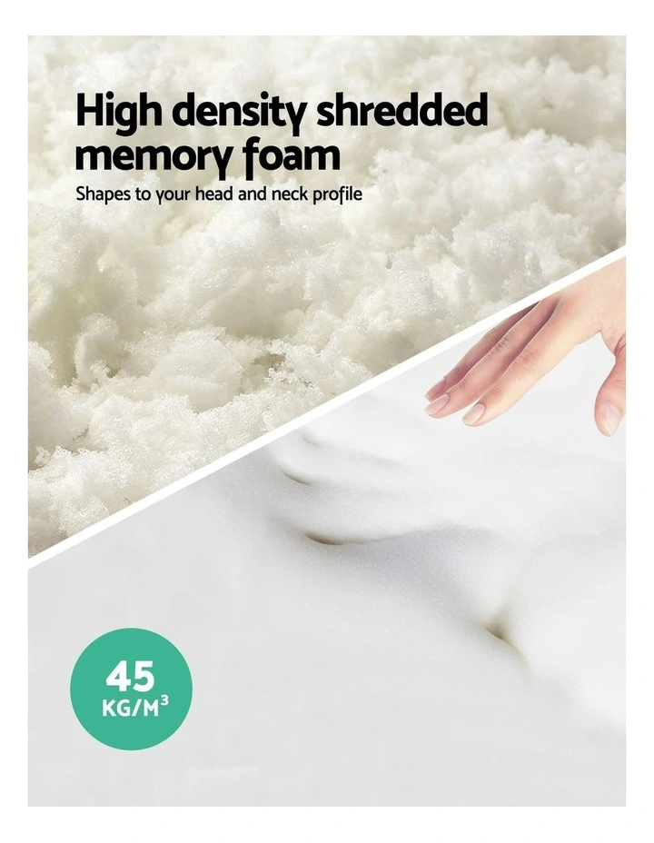 Memory Foam Pillow Thick Twin Pack 13cm in White image 2