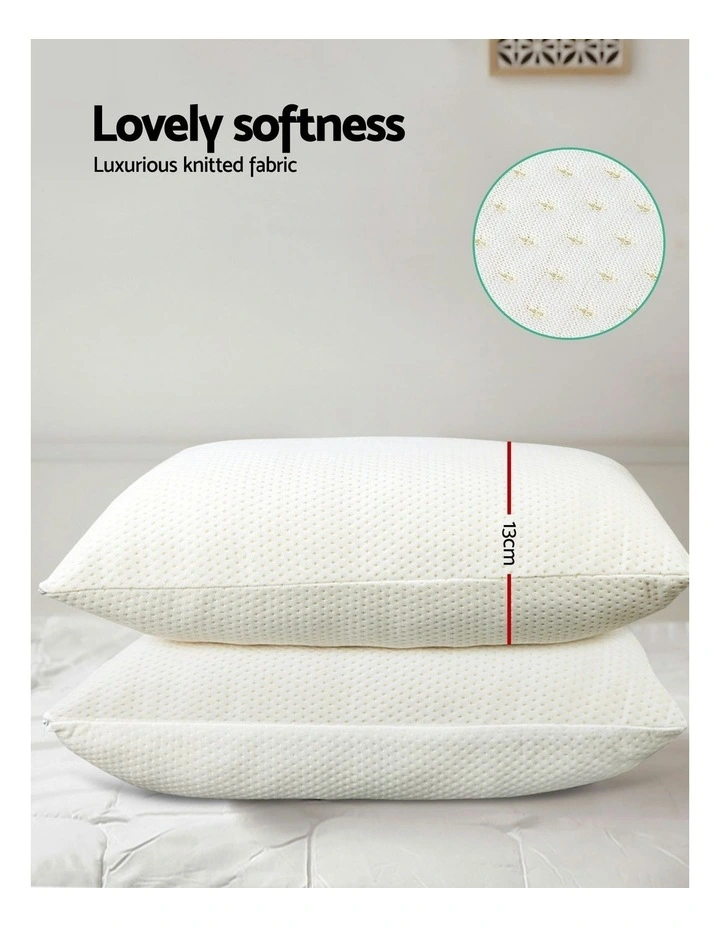 Memory Foam Pillow Thick Twin Pack 13cm in White image 3