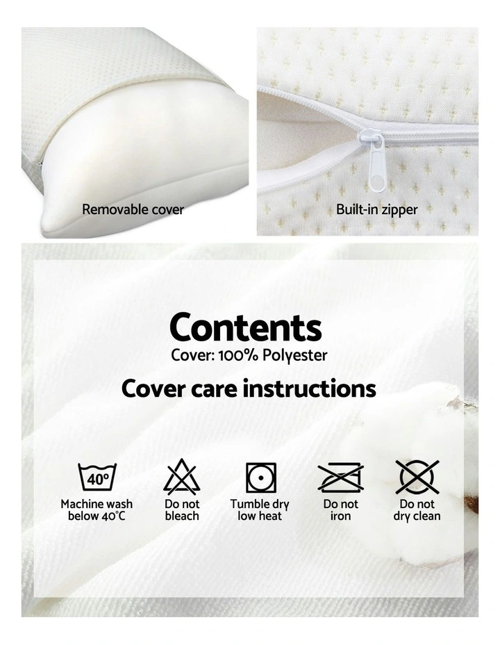 Memory Foam Pillow Thick Twin Pack 13cm in White image 4