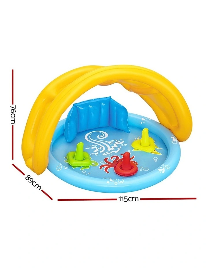 Inflatable Swimming Pool with Canopy 31L 115x89x76cm in Multi image 3