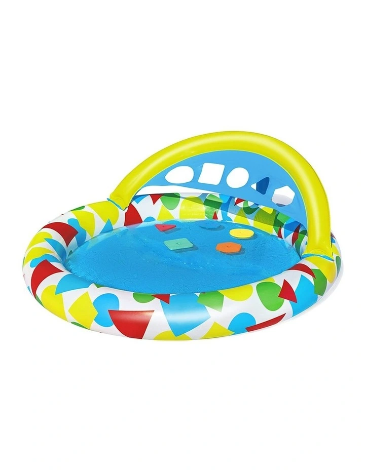 Inflatable Play Swimming Pools with Canopy 45L 120x117x46cm in Multi image 1