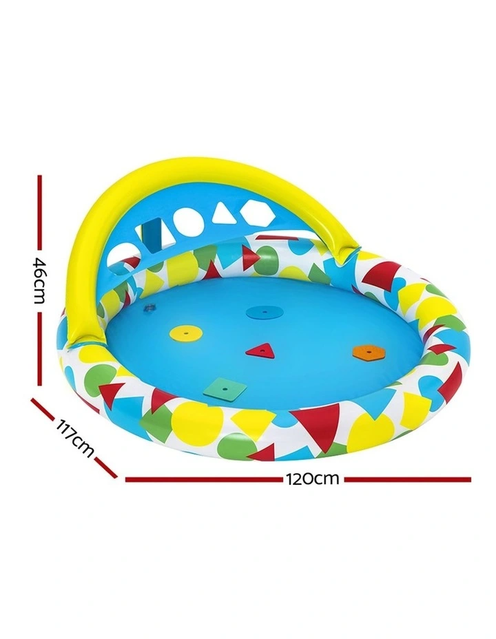 Inflatable Play Swimming Pools with Canopy 45L 120x117x46cm in Multi image 3