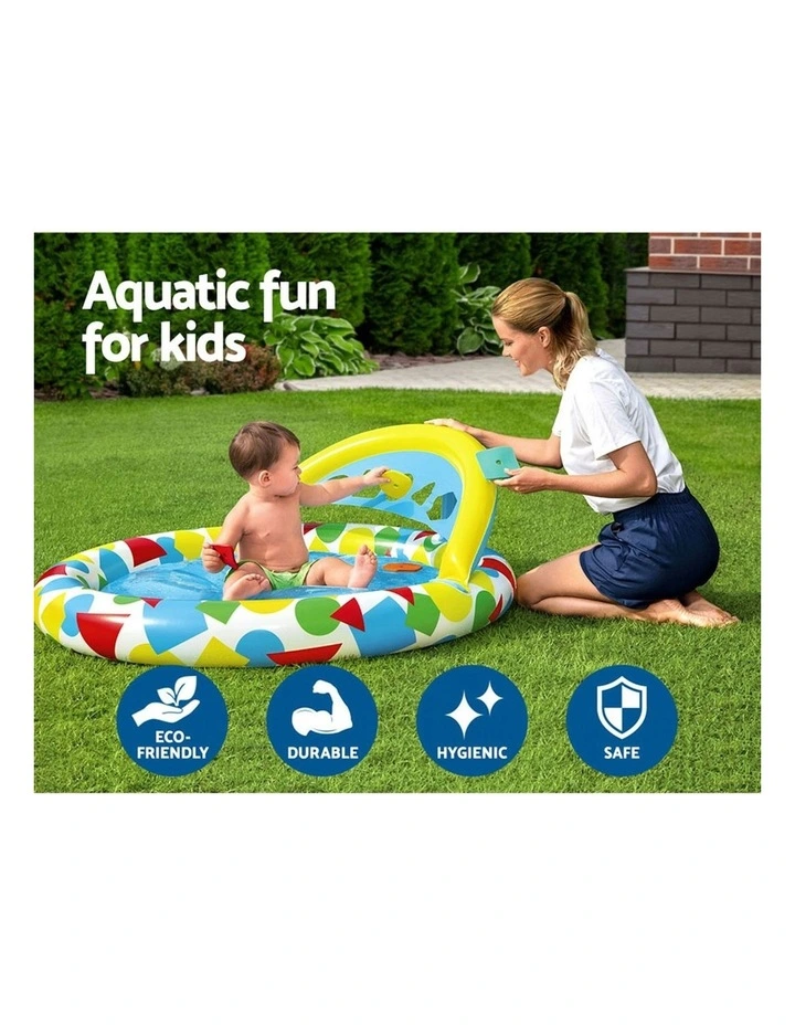 Inflatable Play Swimming Pools with Canopy 45L 120x117x46cm in Multi image 5