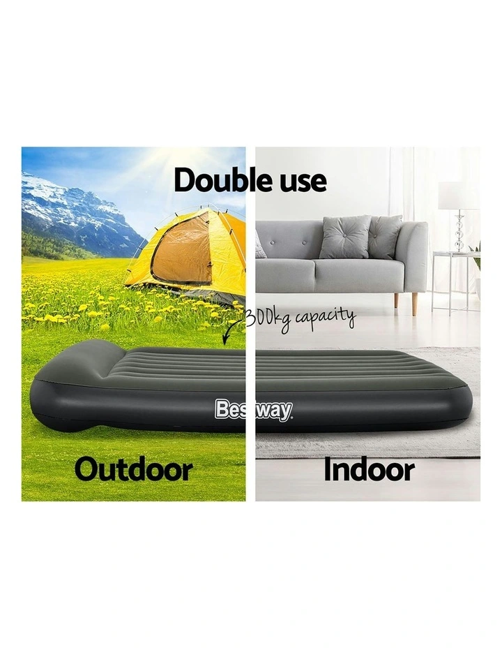 BESTWAY Air Mattress Bed Double Size 30cm In Black/Grey MYER