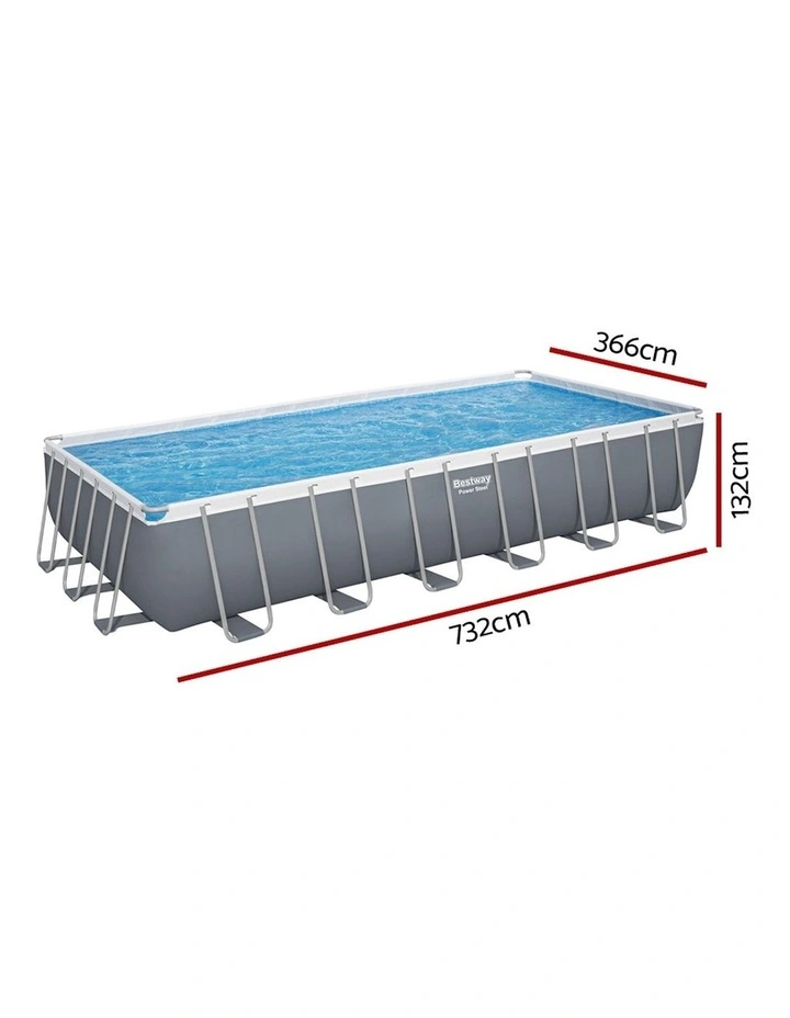 Power Steel Above Ground Pool 732x366x132cm 30045L in Multi image 3