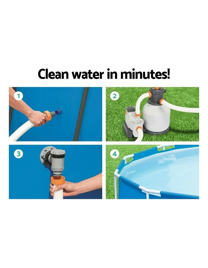 Bestway Pool Pump Sand Filter 2200GPH 8327L/H Pools Flowclear Filters in White image 5