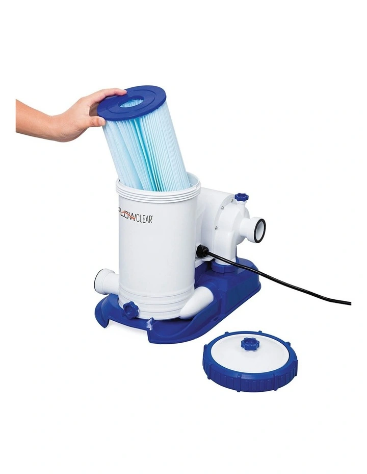 Bestway Pool Pump Cartridge Filter 2500GPH 9463L/H Flowclear? Filters Cleaner in White image 2