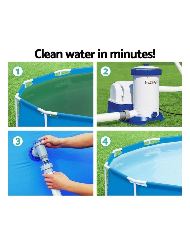 Bestway Pool Pump Cartridge Filter 2500GPH 9463L/H Flowclear? Filters Cleaner in White image 5