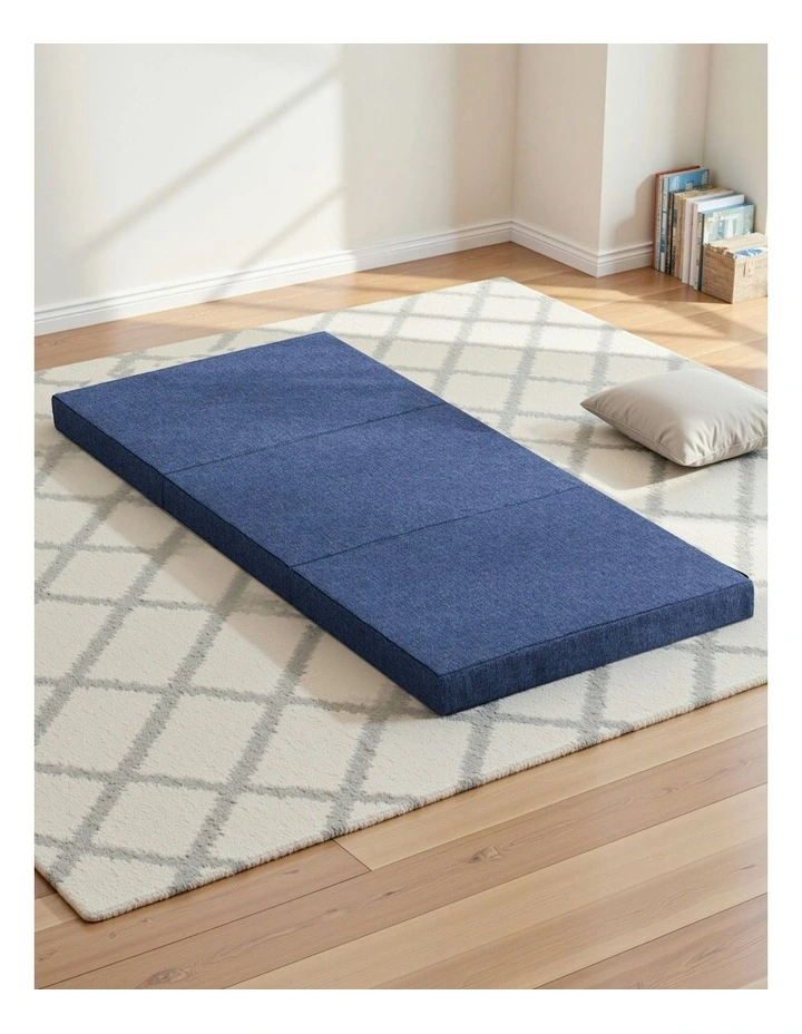 Foldable Foam Mattress Single in Blue image 1