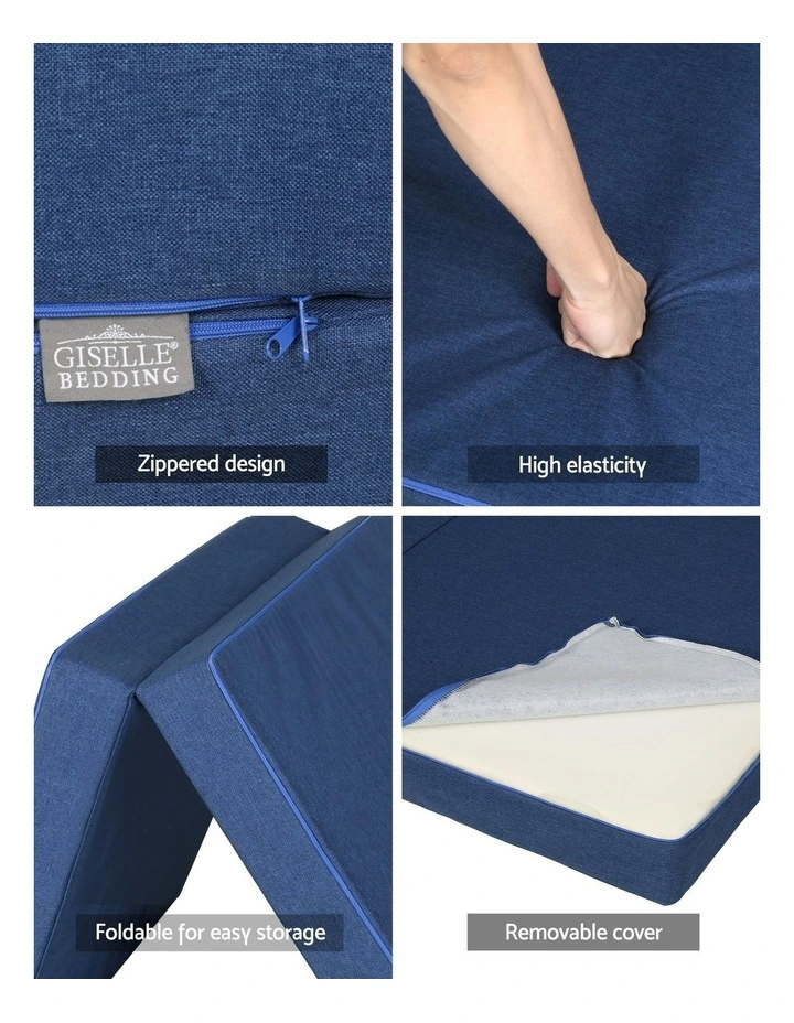 Foldable Foam Mattress Single in Blue image 4