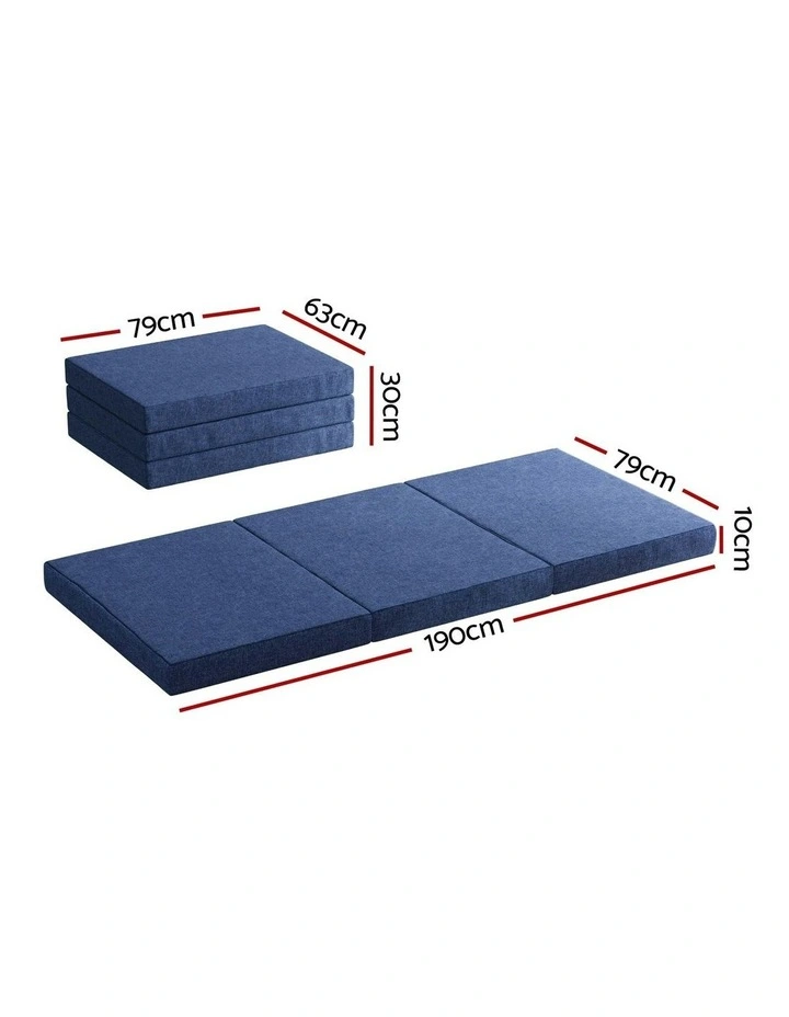 Foldable Foam Mattress Single in Blue image 7